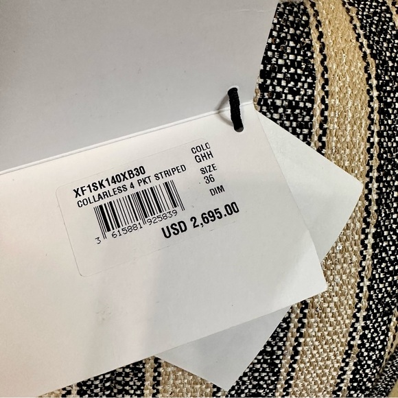 NWT! Balmain Striped Piqué Jacket Sz. 36 - Picture 8 of 11